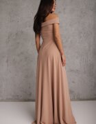 messaya Rochie Bej închis Elegantă Lungă Spaniolă cu șliț la tiv Idelia