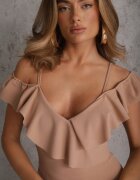 messaya Rochie Cloș Bej Tip spaniolă cu bretele cu șliț Neroli
