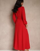 messaya Rochie de cocktail Roșie cu croială evazată cu cordon decorativ Feliera