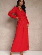 messaya Rochie de cocktail Roșie cu croială evazată cu cordon decorativ Feliera