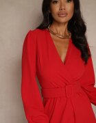 messaya Rochie de cocktail Roșie cu croială evazată cu cordon decorativ Feliera