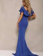 messaya Rochie de seară Bleumarin cu croi tip spaniolă cu șlițuri și tiv evazat Ulcini