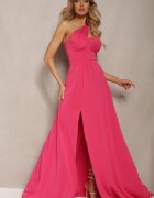 messaya Rochie Fucsia cu croi evazat pe un umăr cu despicătură adâncă Efiela