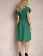 messaya Rochie Midi Verde cu decolteu petrecut cu croială evazată Tenero