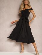 messaya Rochie neagră de seară spaniolă cu curea din material Yellia