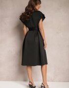 messaya Rochie Neagră Midi cu Decolteu petrecut cu croială evazată Tenero