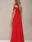 messaya Rochie Roșie Elegantă Lungă Spaniolă Finisată cu Despicătură la Bază Idelia