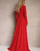 messaya Rochie Roșie Tip plic cu croială cloș cu șliț și cusături metalice Emiraia