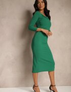 messaya Rochie Verde Ajustată cu croială asimetrică Belfedi