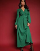 messaya Rochie Verde de Cocktail cu croi Cloș cu Curea Decorativă Feliera