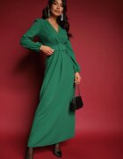 messaya Rochie Verde de Cocktail cu croi Cloș cu Curea Decorativă Feliera