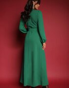 messaya Rochie Verde de Cocktail cu croi Cloș cu Curea Decorativă Feliera