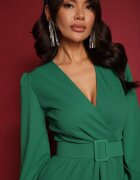messaya Rochie Verde de Cocktail cu croi Cloș cu Curea Decorativă Feliera
