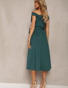 messaya Rochie Verde de Seară Spaniolă cu Curea din Material Yellia