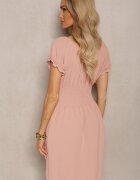 metro five Rochie Roz închis Spaniolă cu croi clos cu elastic în talie Lavela