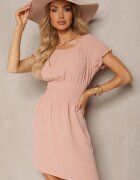 metro five Rochie Roz închis Spaniolă cu croi clos cu elastic în talie Lavela