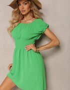 metro five Rochie Spaniolă Verde cu croială evazată cu elastic în talie Lavela