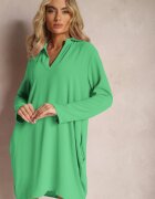 metro five Rochie Verde Evazată Tip Cămașă Kloeria