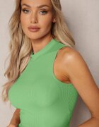 metro five Top Verde deschis Elastic cu Guler scurt Nonahilla