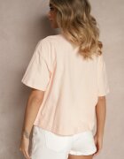 metrofive Tricou Bej din Bumbac cu Zirconii Fadeola