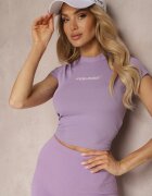 metrofive Tricou mov scurt cu croială ajustată cu imprimeu Haliana