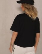 metrofive Tricou Negru din Bumbac cu Zirconii Fadeola