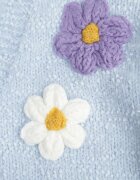 metrofive Cardigan cu adaos de lână decorat cu floricele din fir metalic Karrie Albastru