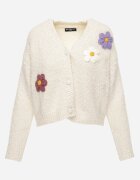 metrofive Cardigan cu adaos de lână decorat cu floricele din fir metalic Karrie Bej