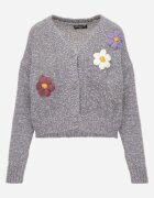 metrofive Cardigan cu adaos de lână decorat cu floricele din fir metalic Karrie Gri