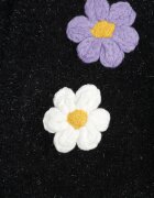 metrofive Cardigan cu adaos de lână decorat cu floricele din fir metalic Karrie Negru