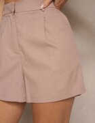 metrofive Pantaloni scurți Bej închis din Bumbac High Waist în Stil Clasic Sefore