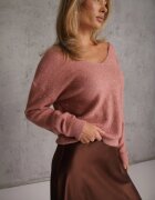 metrofive Pulover cu decolteu în V și paiete din tricot cu adaos de lână Driana Roz