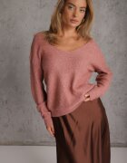 metrofive Pulover cu decolteu în V și paiete din tricot cu adaos de lână Driana Roz