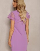 metrofive Rochie Casual Mov Decorată cu dantelă pe mânecă Haaklanda