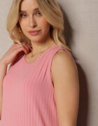 metrofive Rochie roz cu croială tip cutie fără mâneci cu despicături Obilira