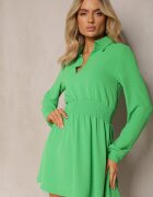 metrofive Rochie Verde deschis Cloche cu Guler Mini Avilsnne