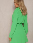 metrofive Rochie Verde deschis Cloche cu Guler Mini Avilsnne