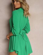 metrofive Rochie Verde deschis Cloche Decorată în Talie cu Lanț Uvolia