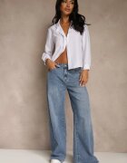 milas91 Blugi Albastre Wide Leg High Waist cu ornamente strălucitoare Lilyss
