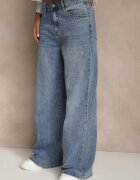 milas91 Blugi Albastre Wide Leg High Waist cu ornamente strălucitoare Lilyss