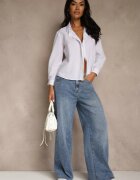 milas91 Blugi Albastre Wide Leg High Waist cu ornamente strălucitoare Lilyss