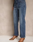 milas91 Blugi Albaștri Drepți Regular Waist Fesalira