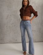 milas91 Blugi Albaștri evazați Bootcut High Waist cu Bumbac Urilyss