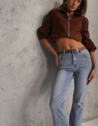 milas91 Blugi Albaștri evazați Bootcut High Waist cu Bumbac Urilyss
