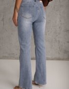 milas91 Blugi Albaștri evazați Bootcut High Waist cu Bumbac Urilyss
