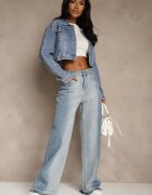 milas91 Blugi albaștri High Waist Wide Leg în Două Nuanțe de Denim Carilvienne