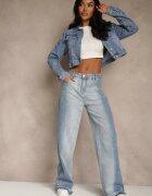 milas91 Blugi albaștri High Waist Wide Leg în Două Nuanțe de Denim Carilvienne