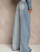 milas91 Blugi albaștri High Waist Wide Leg în Două Nuanțe de Denim Carilvienne