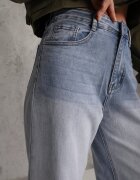 milas91 Blugi Albaștri Larghi cu rupturi High Waist Calale