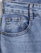 milas91 Blugi Albaștri Larghi cu rupturi High Waist Calale